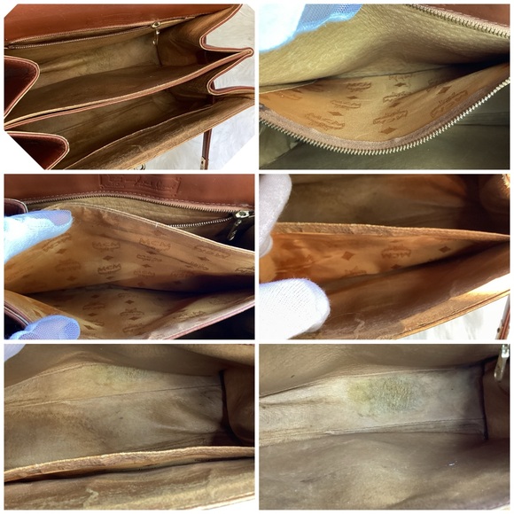 MCM Brown Visetos Leather Handbag MCM Kelly style - Picture 4 of 12